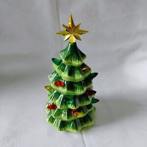 Merry Little Christmas Scentsy Wax Warmer Ceramic Tree With Box 7" Tall